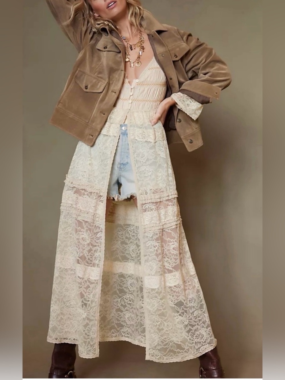 NWOT Free People Intimately Sweet Saloon Maxi Bodysuit - Picture 3 of 9